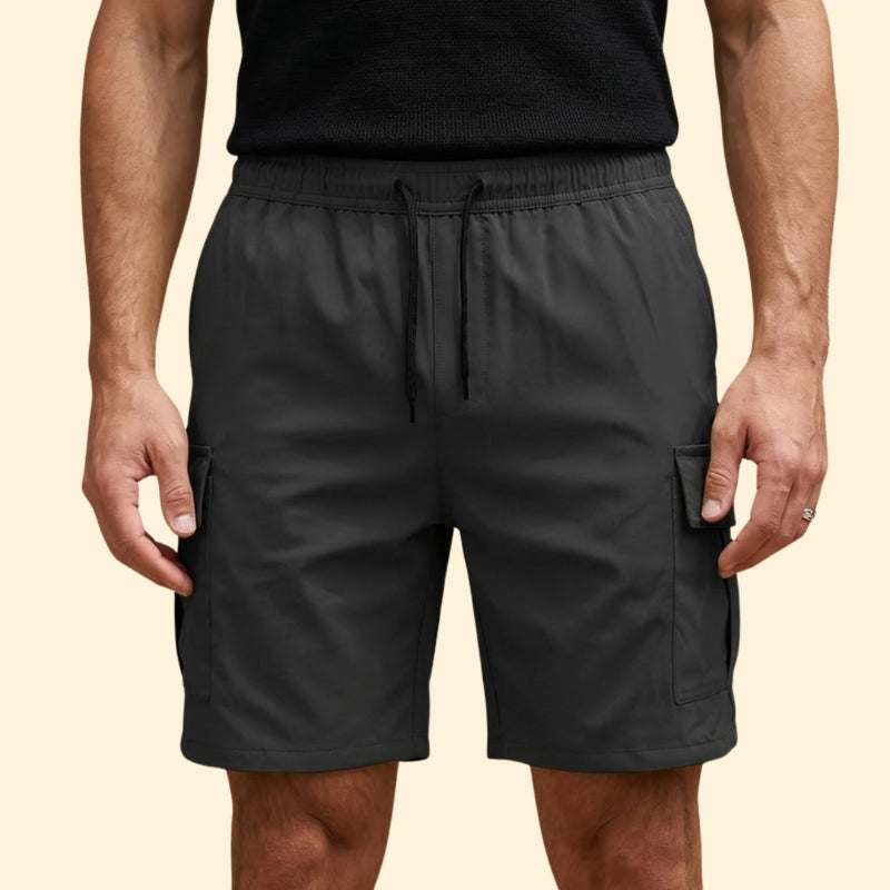 Men’s Lightweight Cargo Shorts with Drawstring Closure