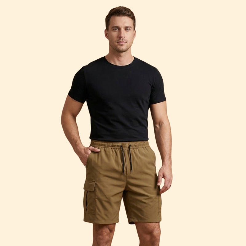 Men’s Lightweight Cargo Shorts with Drawstring Closure