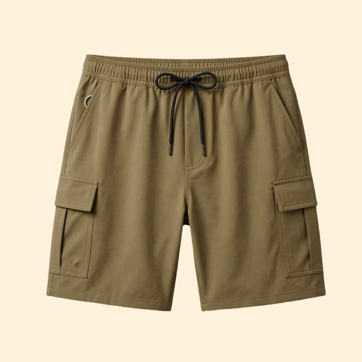 Men’s Lightweight Cargo Shorts with Drawstring Closure