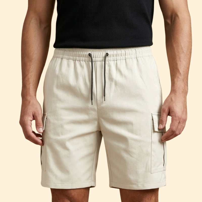 Men’s Lightweight Cargo Shorts with Drawstring Closure