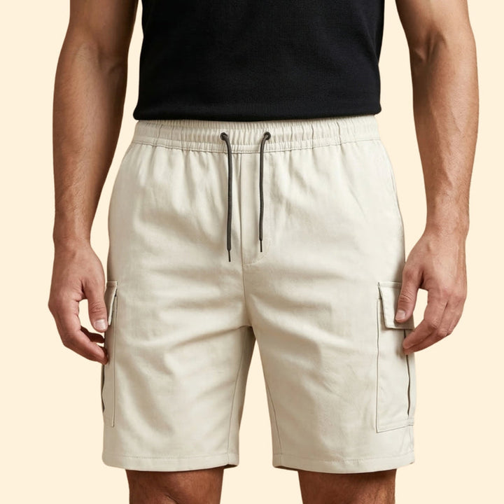 Men’s Lightweight Cargo Shorts with Drawstring Closure