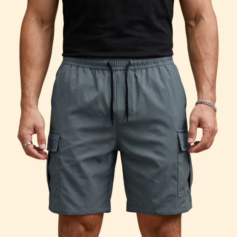 Men’s Lightweight Cargo Shorts with Drawstring Closure
