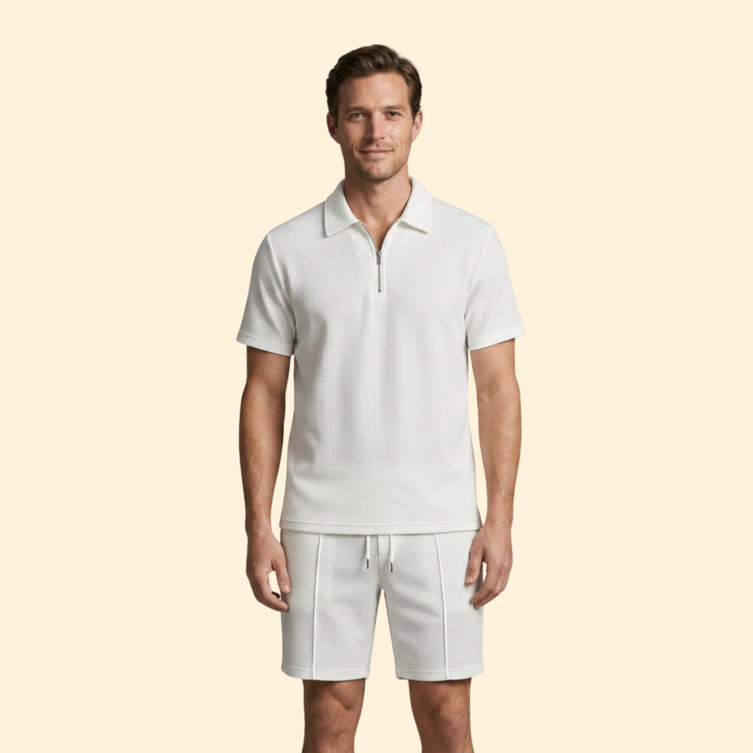 Men’s Lightweight Two-Piece Set with Zip Detail