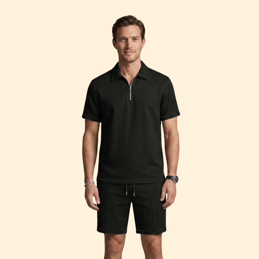 Men’s Lightweight Two-Piece Set with Zip Detail