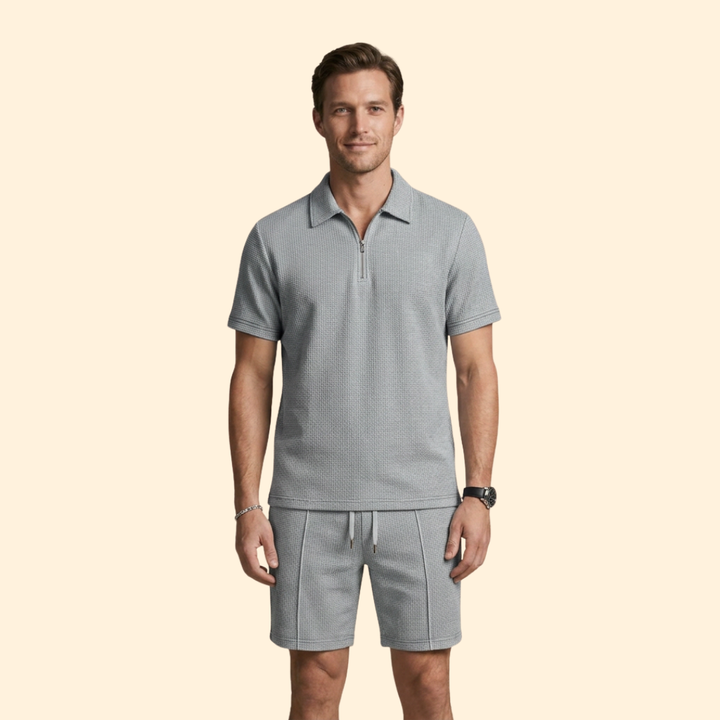 Men’s Lightweight Two-Piece Set with Zip Detail