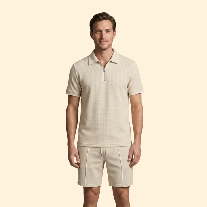 Men’s Lightweight Two-Piece Set with Zip Detail