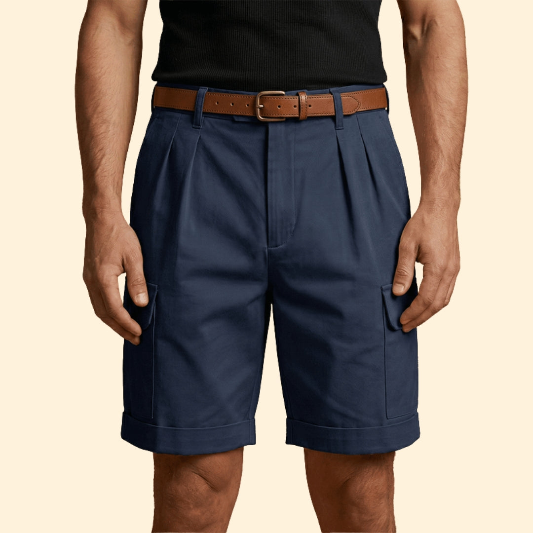 Men's Linen Blend Cargo Shorts with Belt
