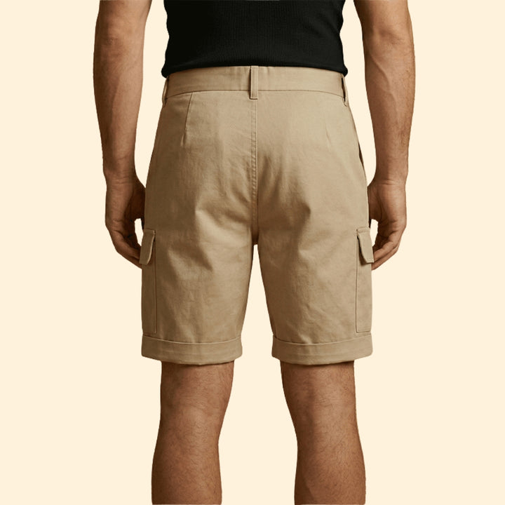 Men's Linen Blend Cargo Shorts with Belt