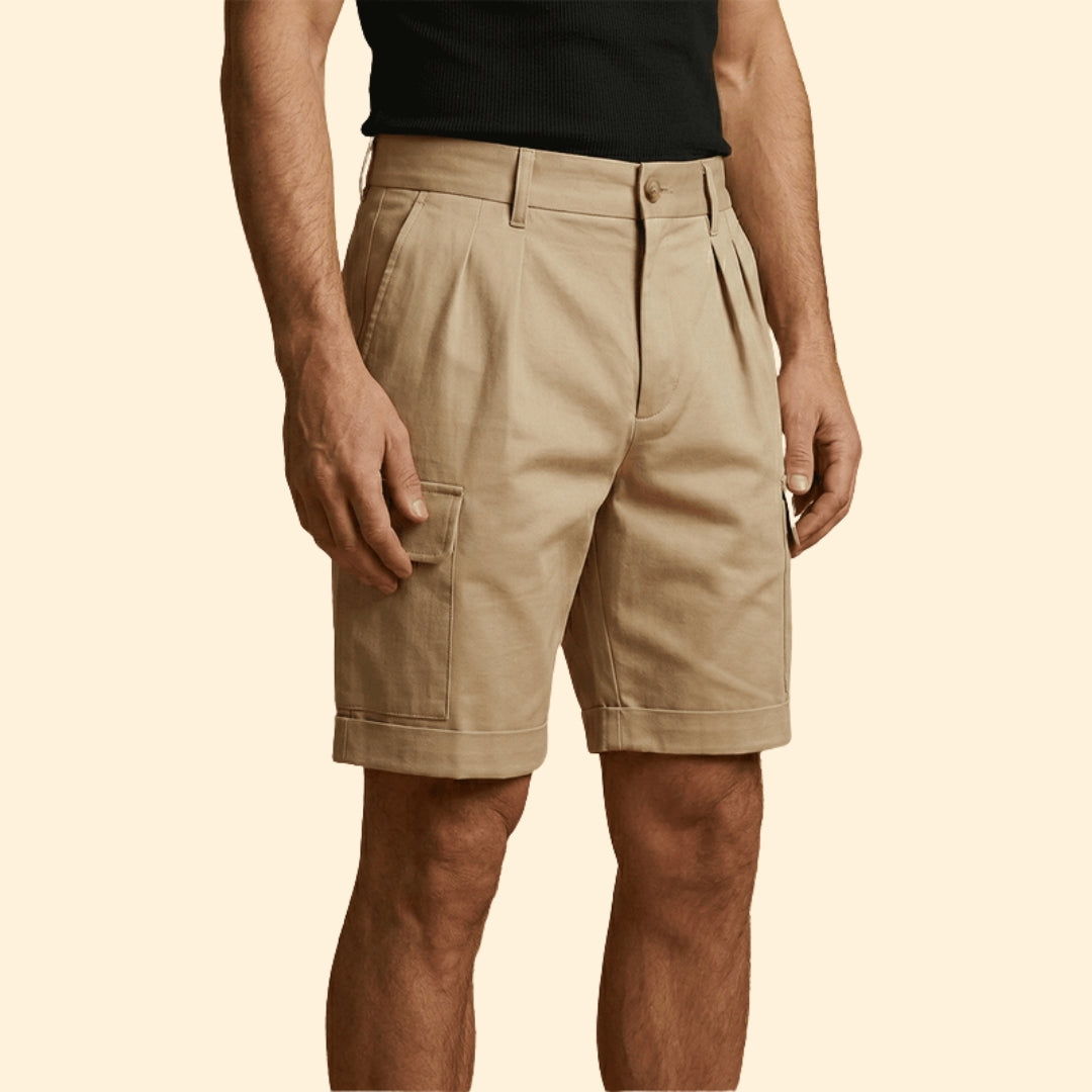 Men's Linen Blend Cargo Shorts with Belt