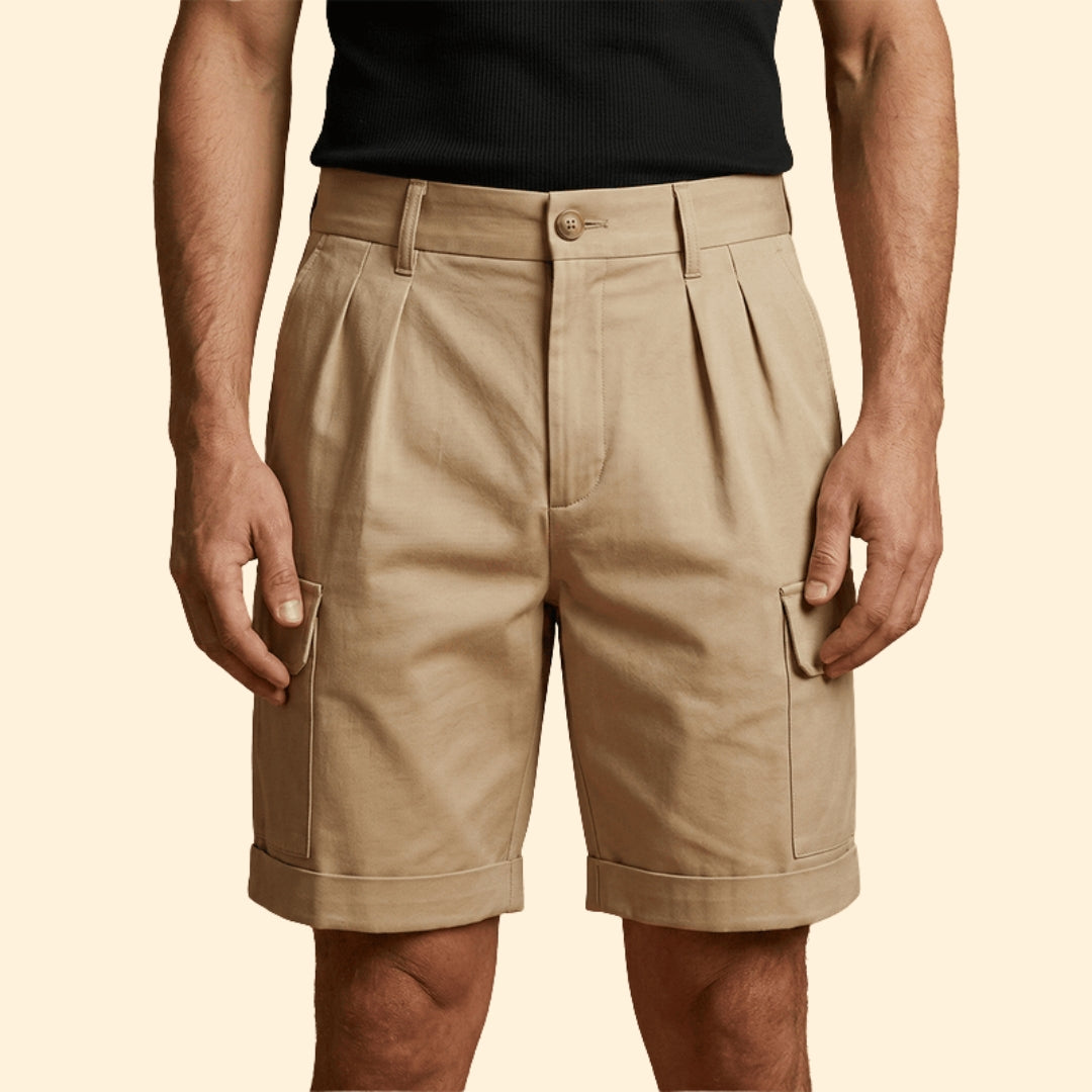 Men's Linen Blend Cargo Shorts with Belt