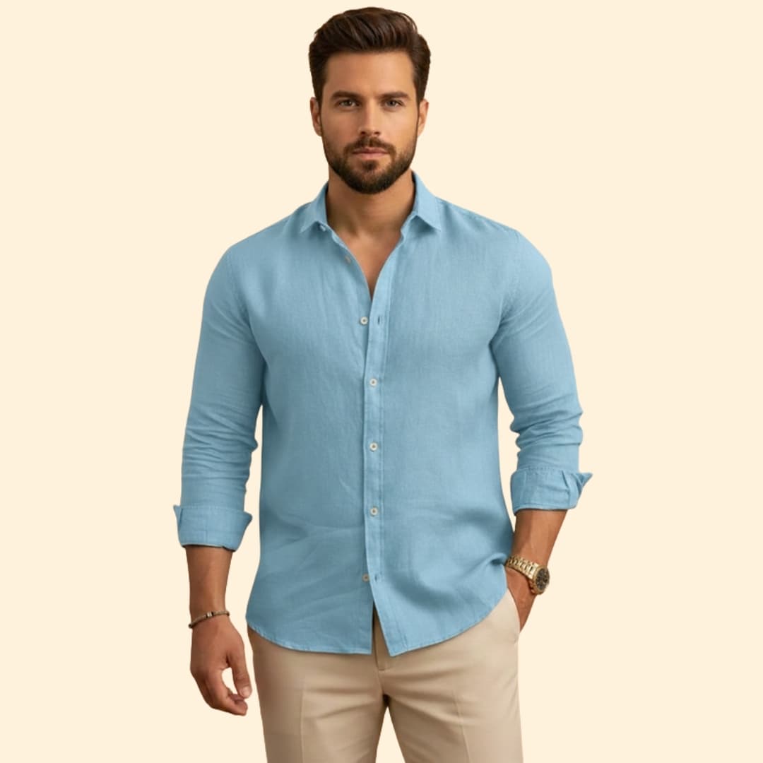 Men's Shirt with Open Collar Design