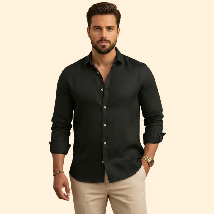 Men's Shirt with Open Collar Design