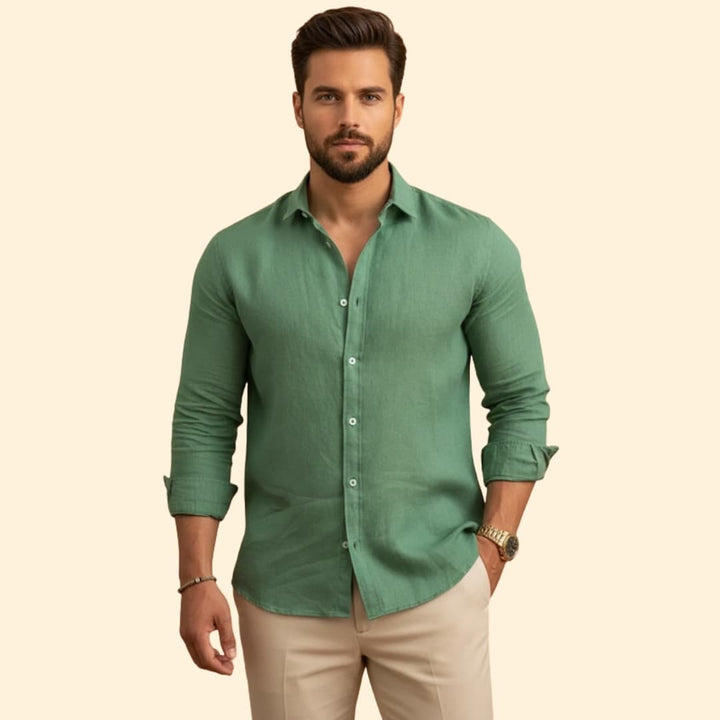 Men's Shirt with Open Collar Design