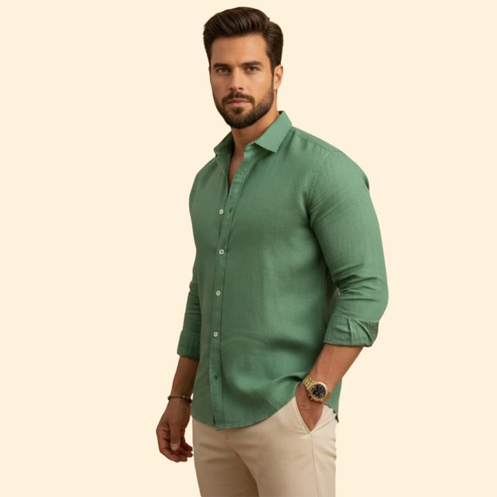 Men's Shirt with Open Collar Design