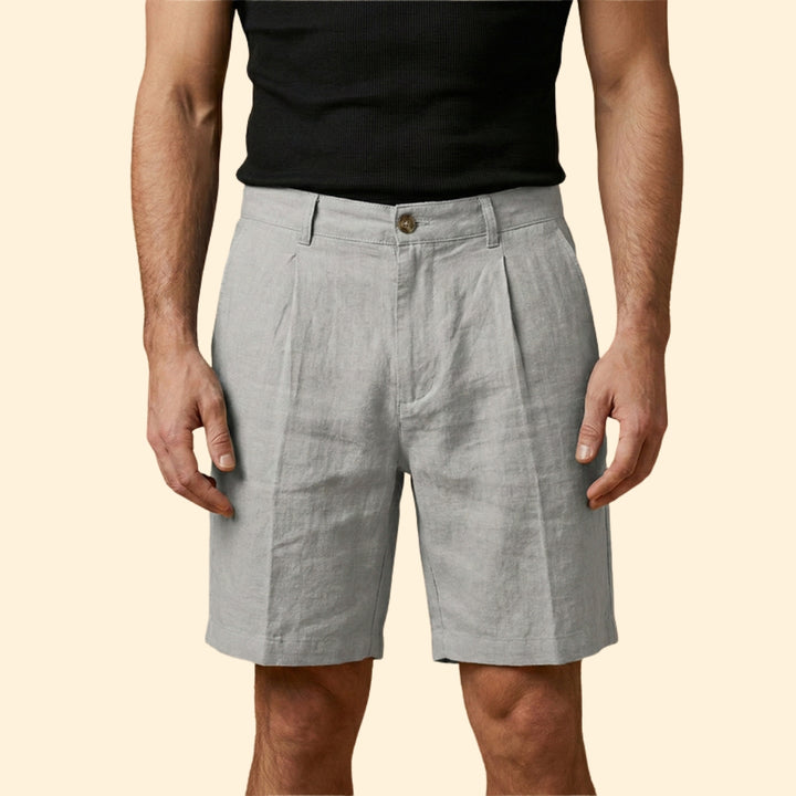 Men’s Linen Shorts with Button Fastening