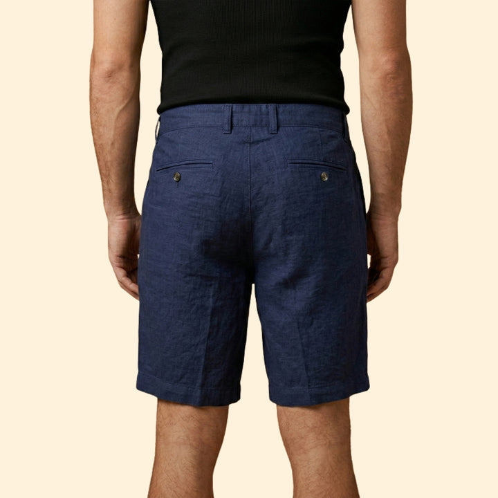 Men’s Linen Shorts with Button Fastening