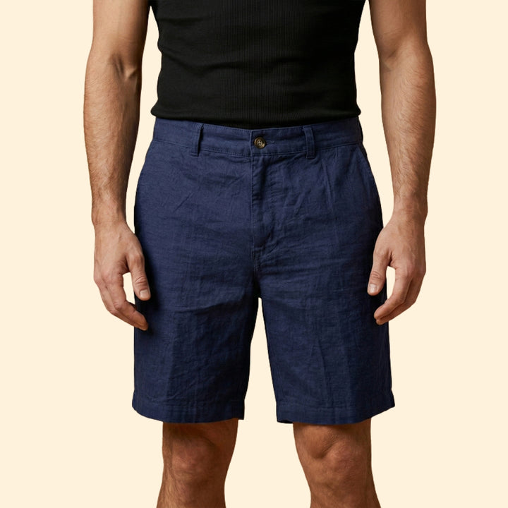 Men’s Linen Shorts with Button Fastening
