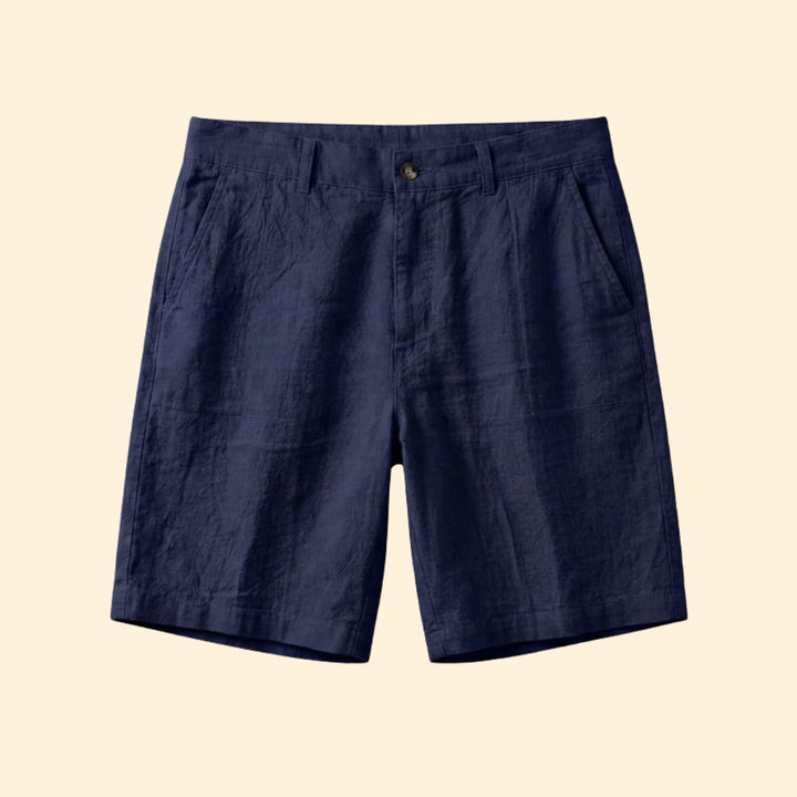 Men’s Linen Shorts with Button Fastening
