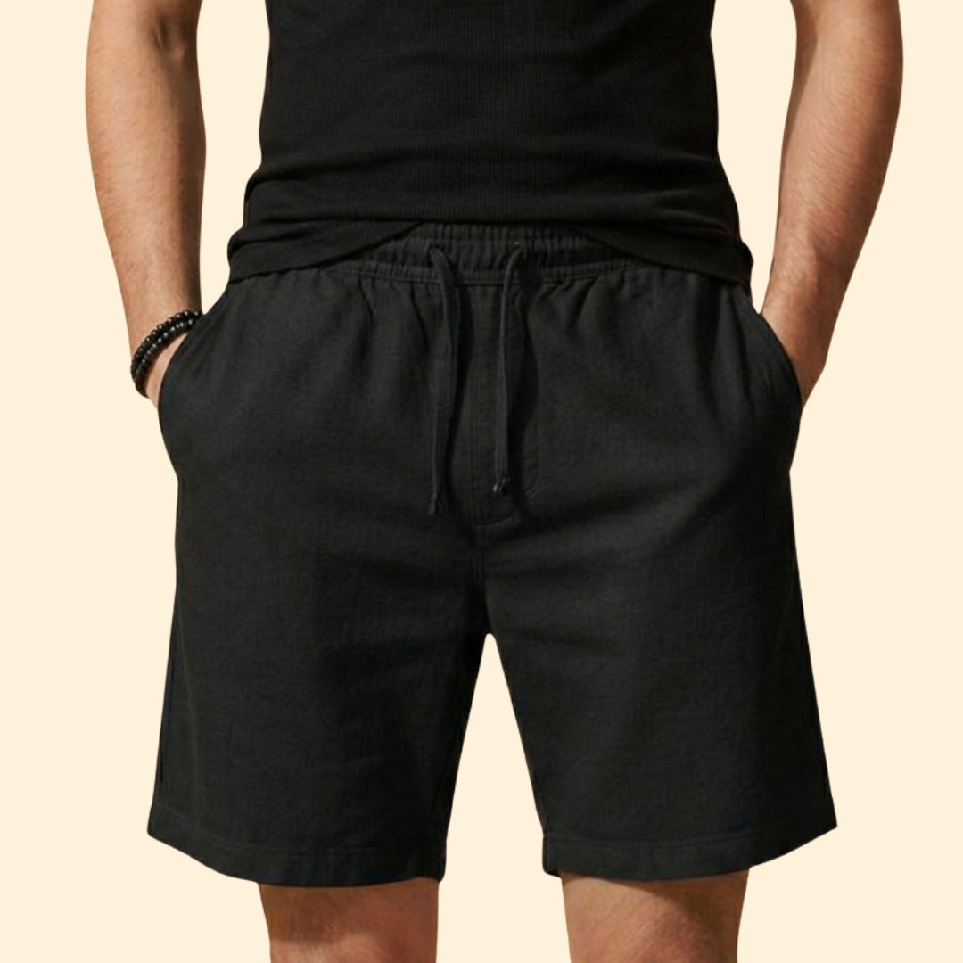 Men's Linen Shorts with Drawstring Waistband