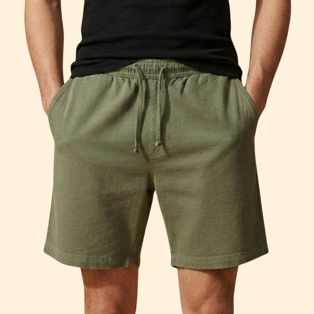 Men's Linen Shorts with Drawstring Waistband