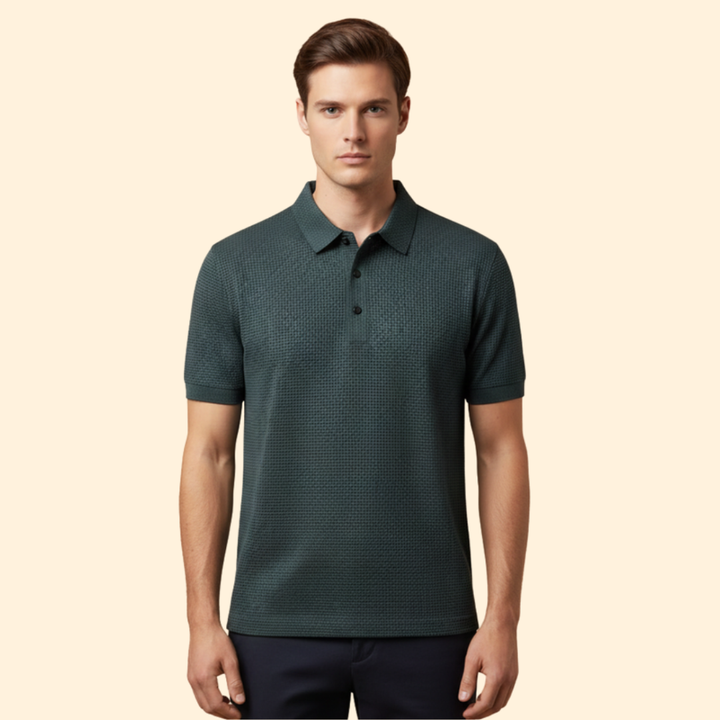 Men’s Long-Sleeve Polo Shirt with Classic Collar