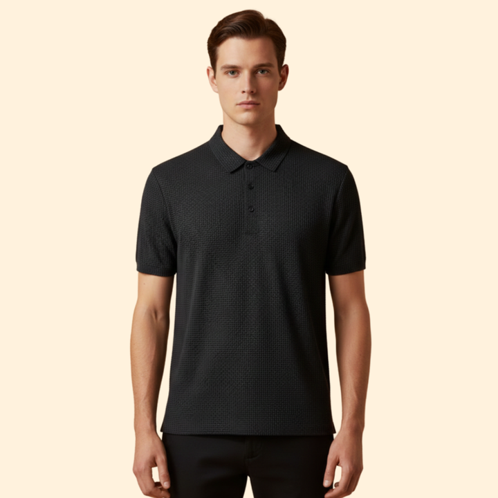 Men’s Long-Sleeve Polo Shirt with Classic Collar
