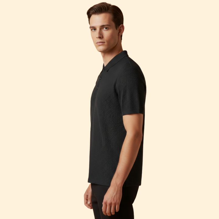 Men’s Long-Sleeve Polo Shirt with Classic Collar
