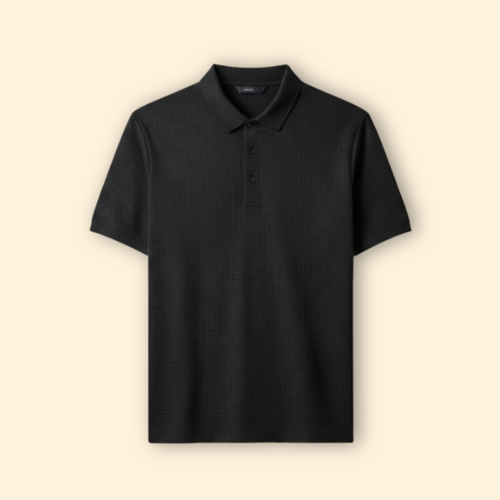 Men’s Long-Sleeve Polo Shirt with Classic Collar