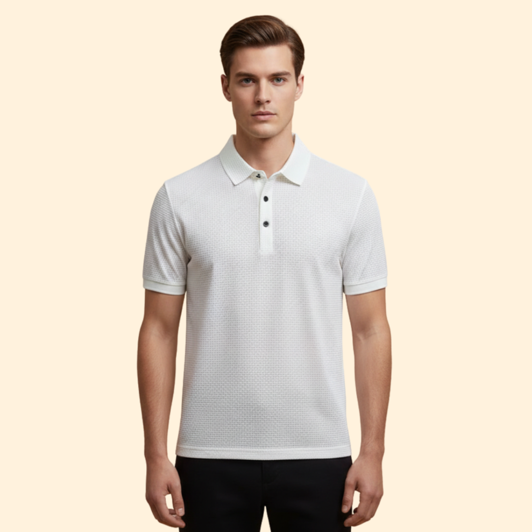 Men’s Long-Sleeve Polo Shirt with Classic Collar