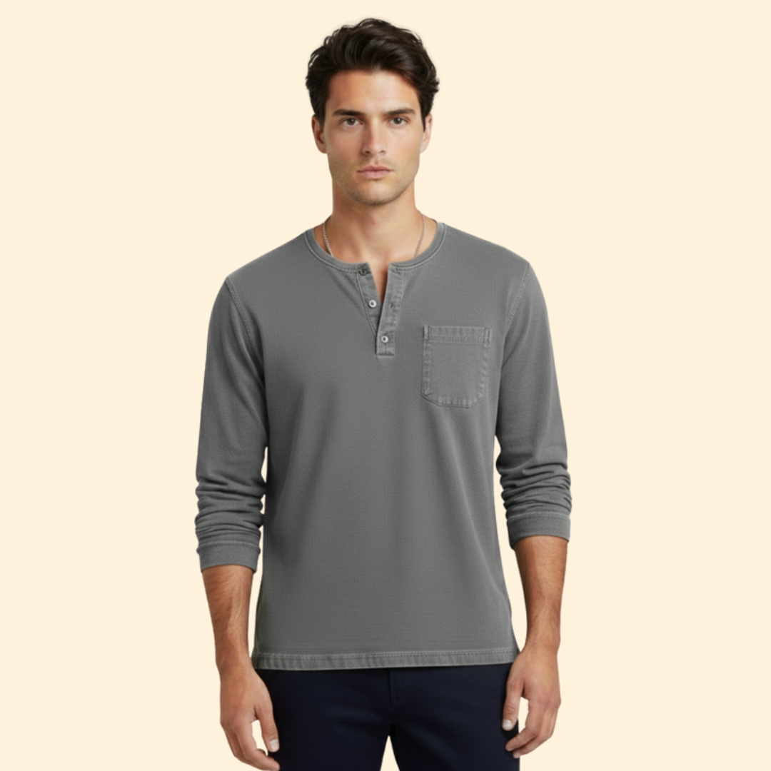 Men’s Long-Sleeve T-Shirt with Chest Pocket