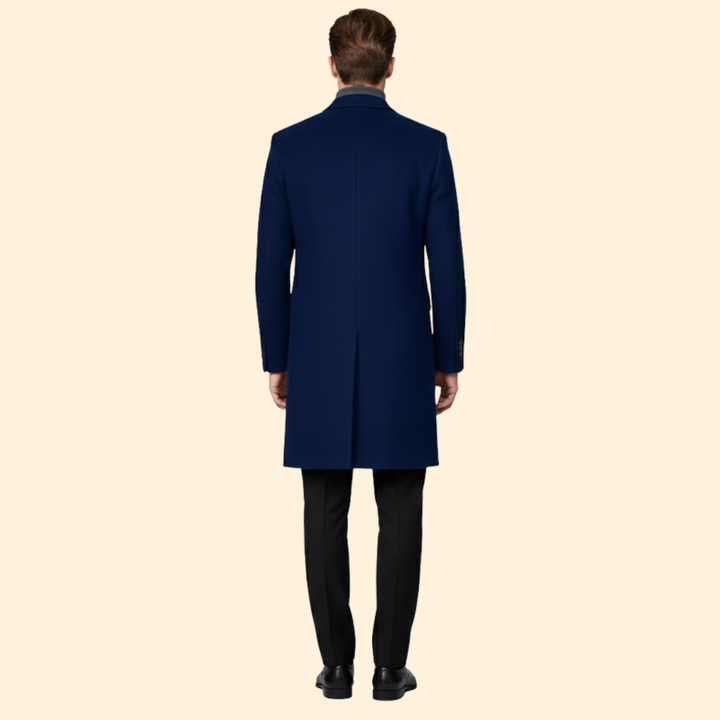 Men’s Long Coat with Button Closure