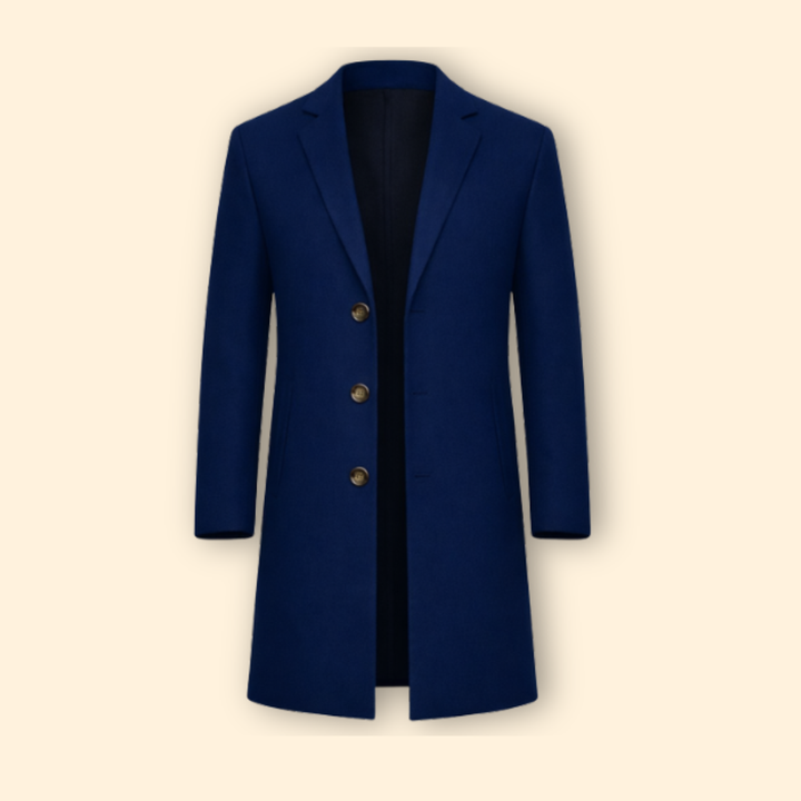 Men’s Long Coat with Button Closure