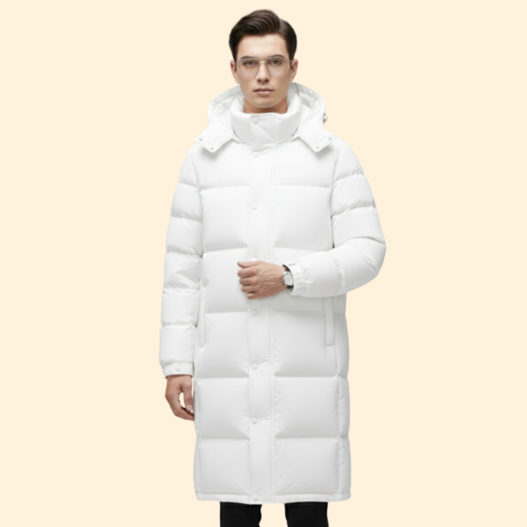 Men’s Long Puffer Jacket with Warm Insulation
