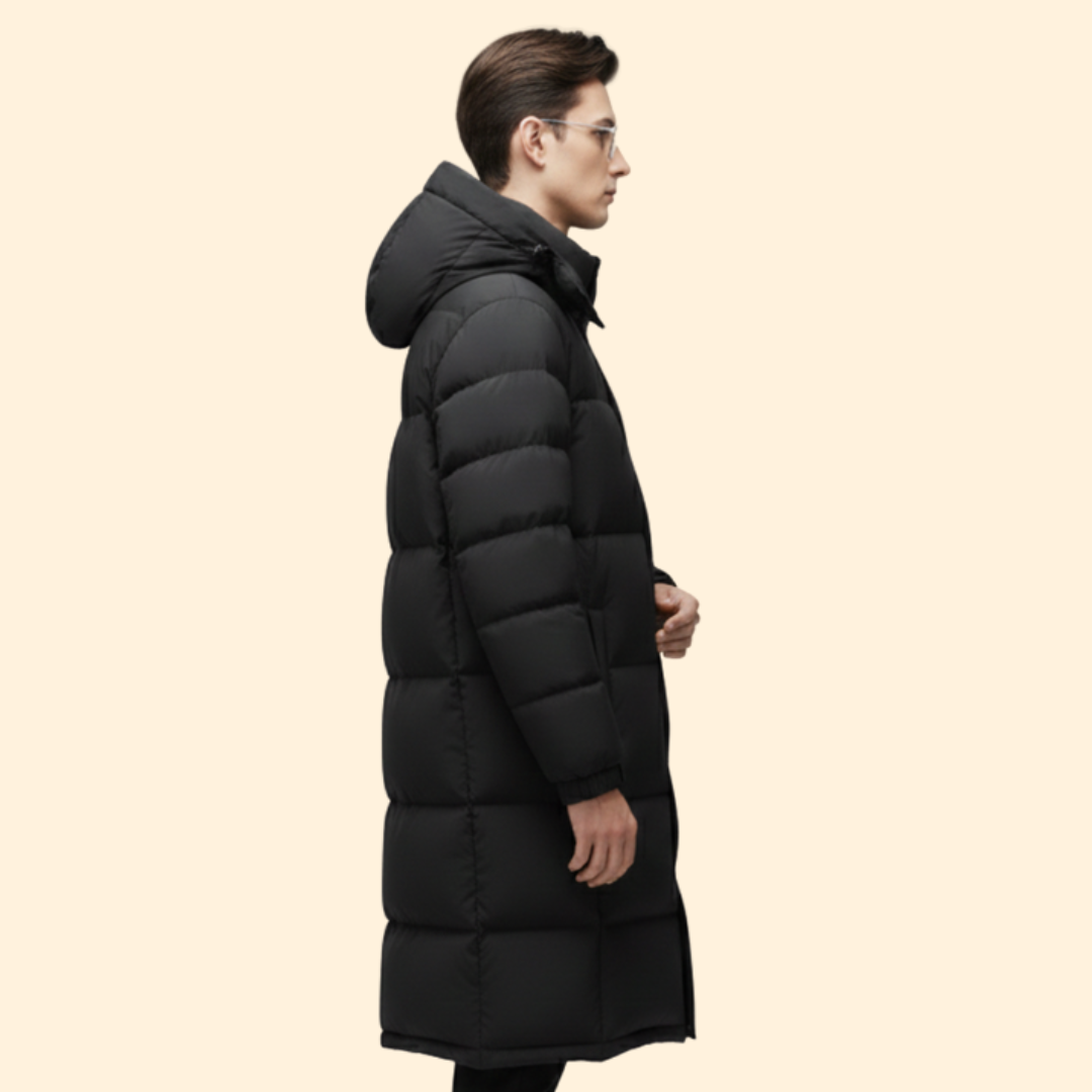 Men’s Long Puffer Jacket with Warm Insulation