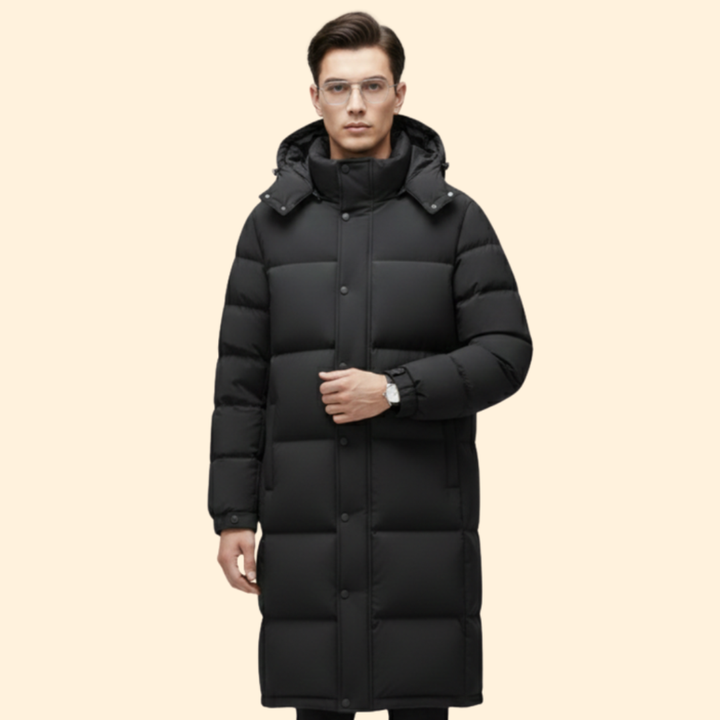 Men’s Long Puffer Jacket with Warm Insulation