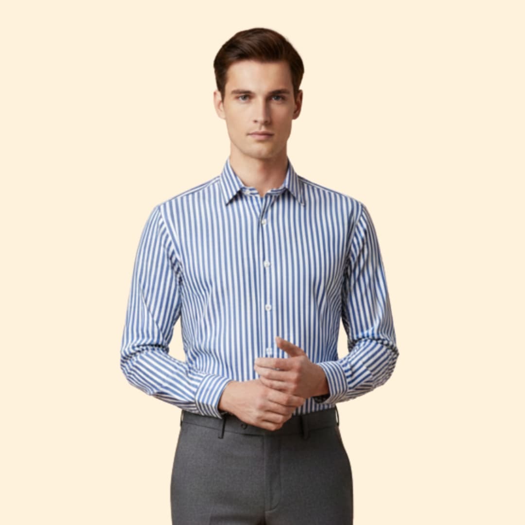 Men’s Long Sleeve Shirt with Bold Stripes