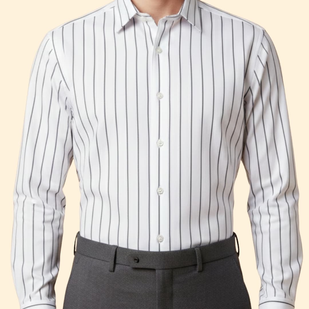 Men’s Long Sleeve Shirt with Bold Stripes