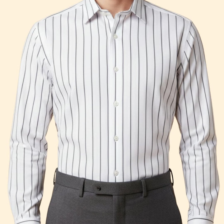 Men’s Long Sleeve Shirt with Bold Stripes