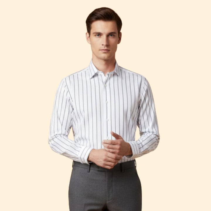 Men’s Long Sleeve Shirt with Bold Stripes