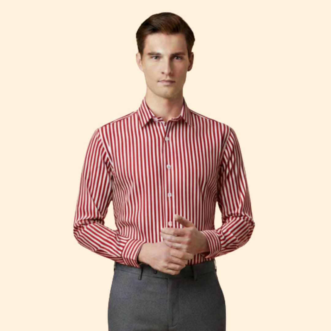 Men’s Long Sleeve Shirt with Bold Stripes