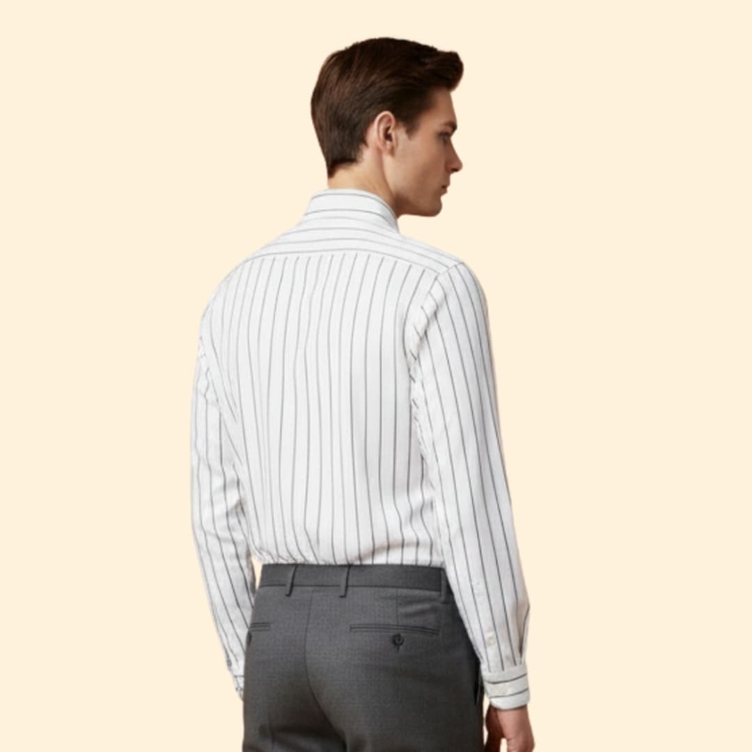 Men’s Long Sleeve Shirt with Bold Stripes