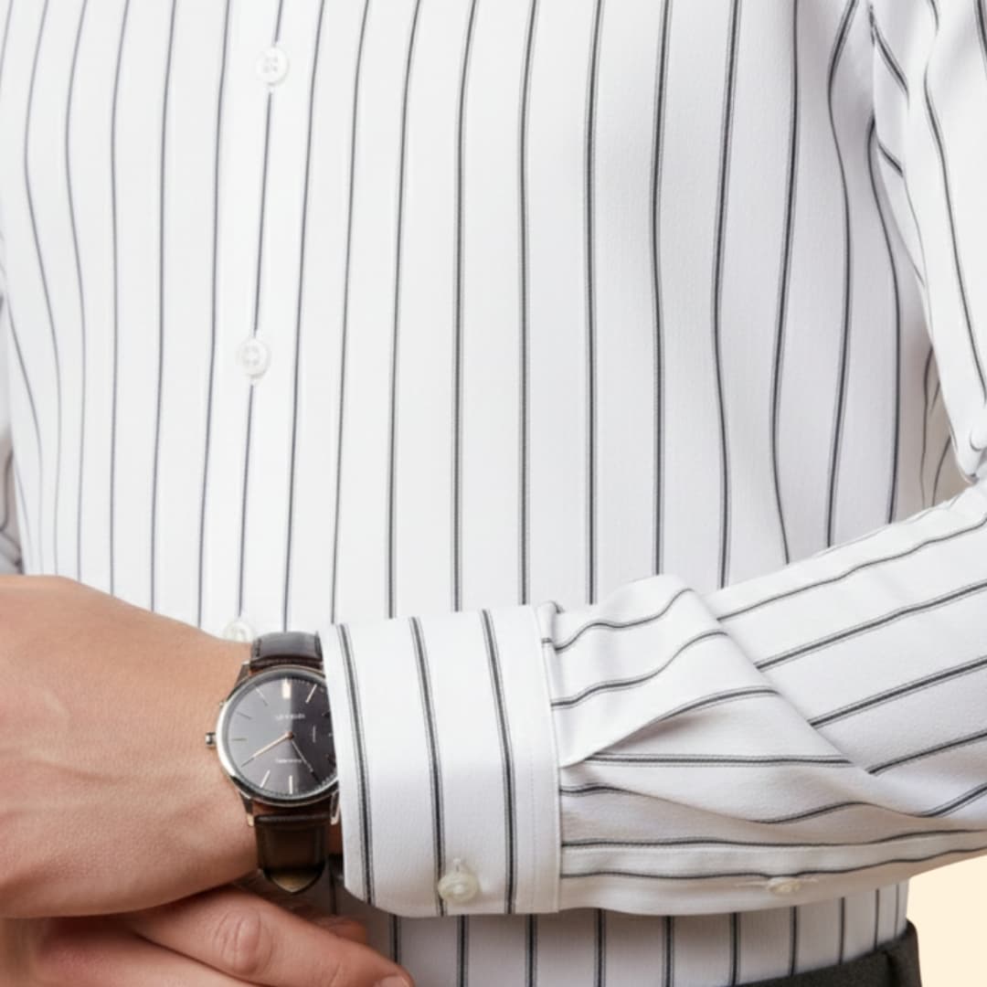 Men’s Long Sleeve Shirt with Bold Stripes