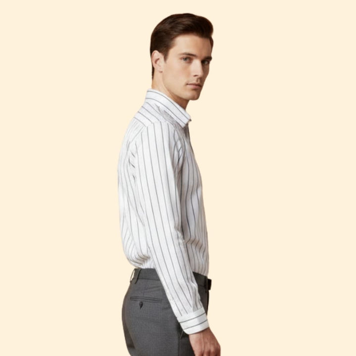 Men’s Long Sleeve Shirt with Bold Stripes