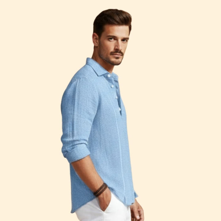 Men’s Long Sleeve Shirt with Button Placket