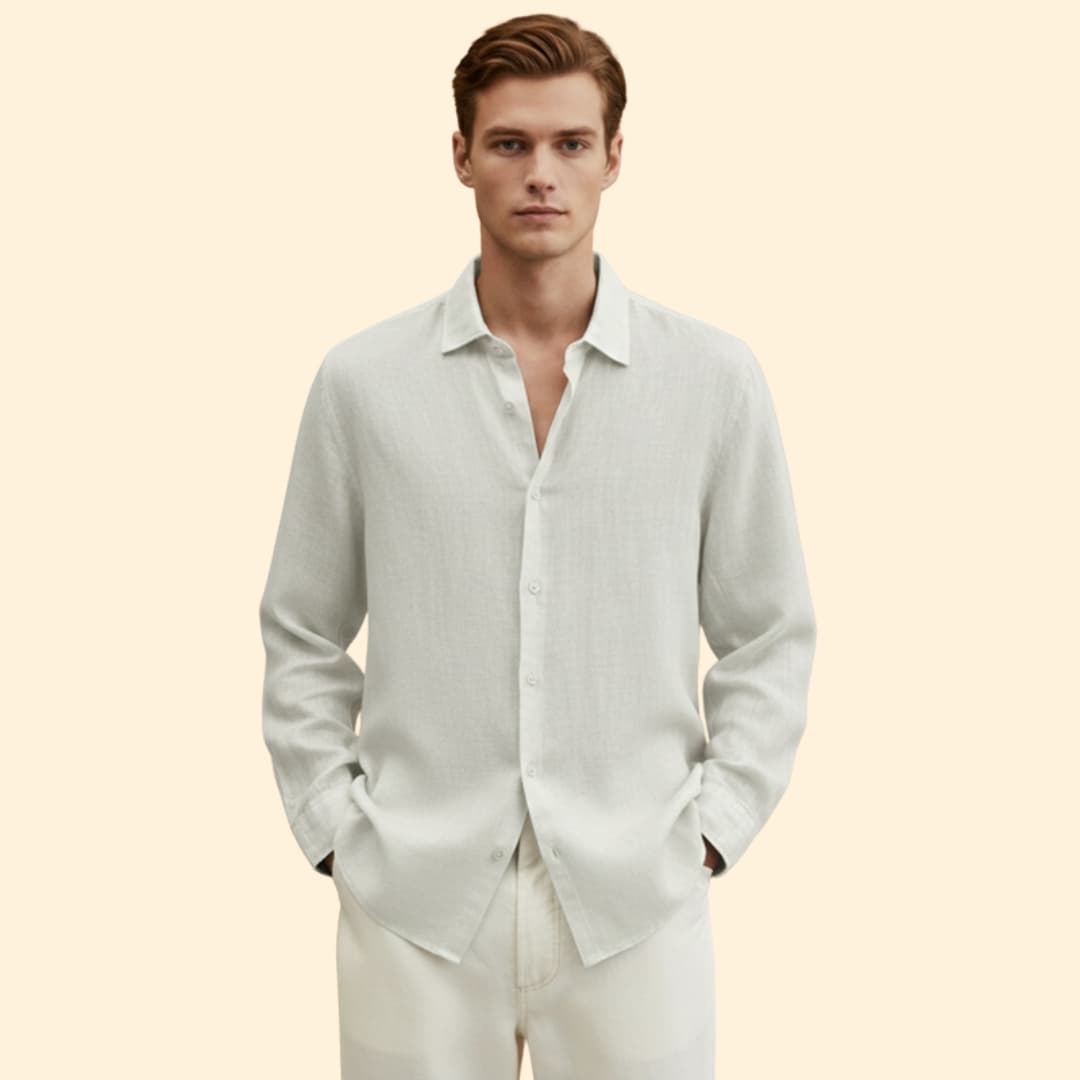 Men’s Long Sleeve Shirt with Button Placket