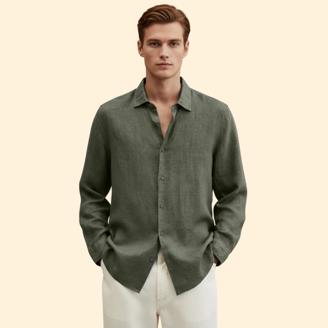 Men’s Long Sleeve Shirt with Button Placket