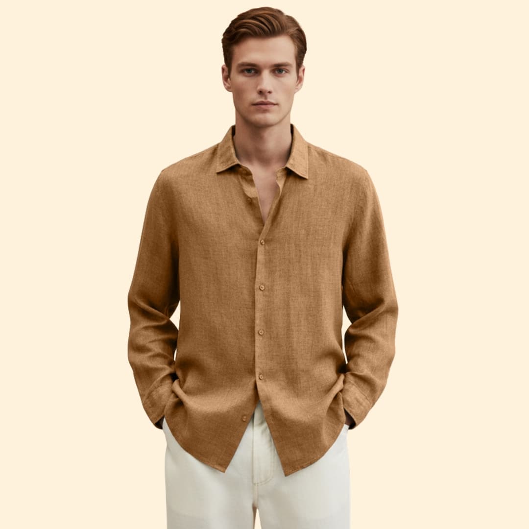 Men’s Long Sleeve Shirt with Button Placket