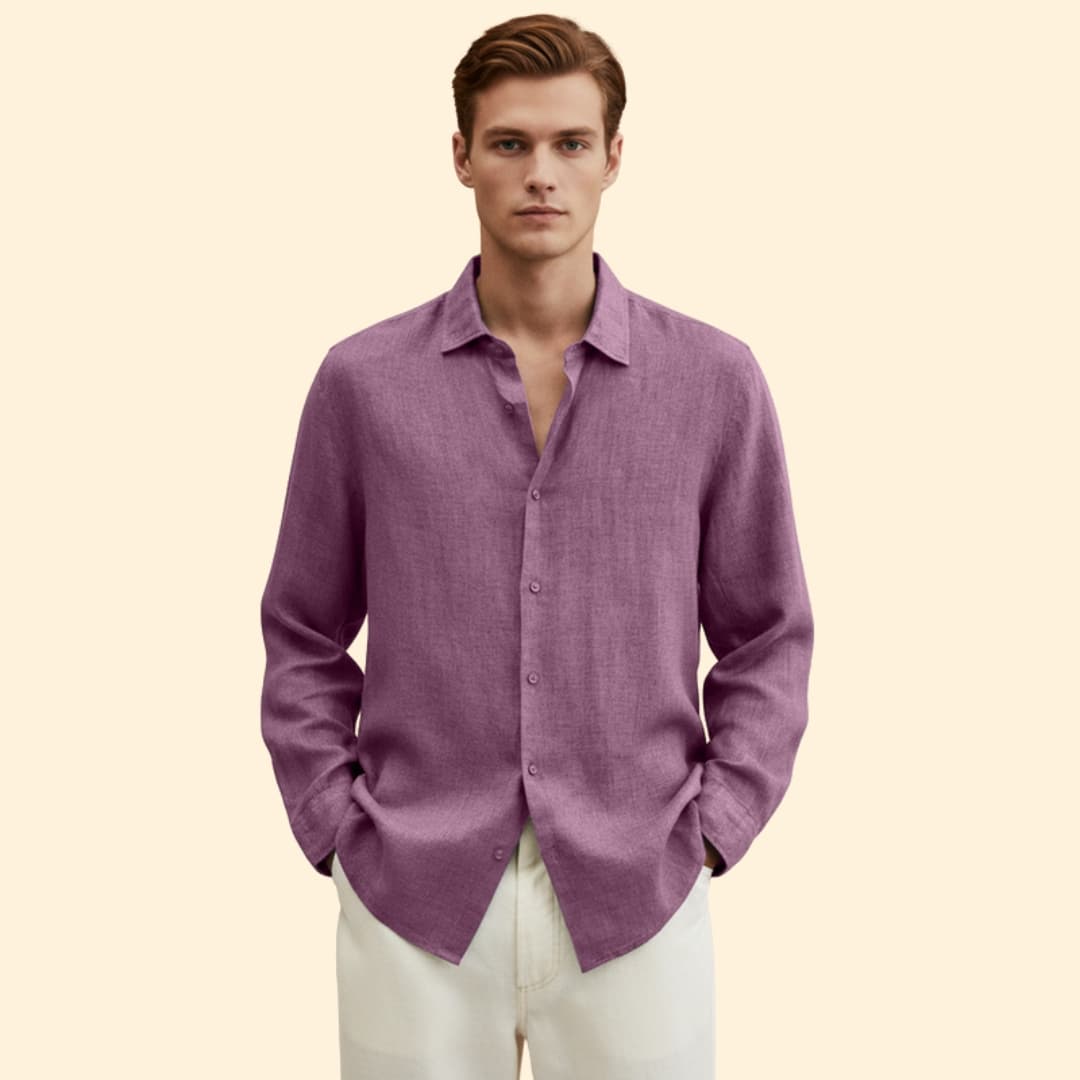 Men’s Long Sleeve Shirt with Button Placket