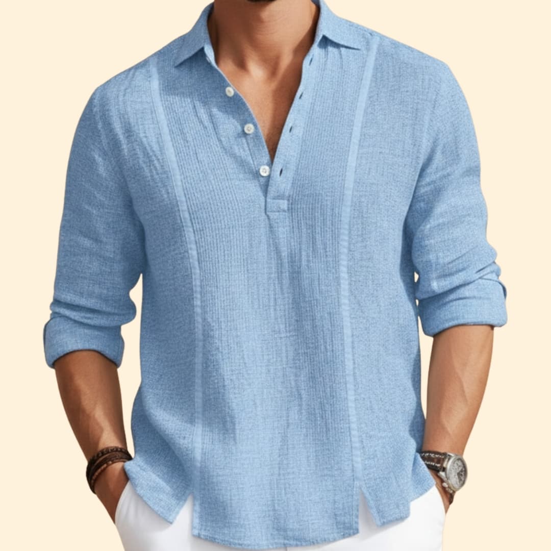 Men’s Long Sleeve Shirt with Button Placket