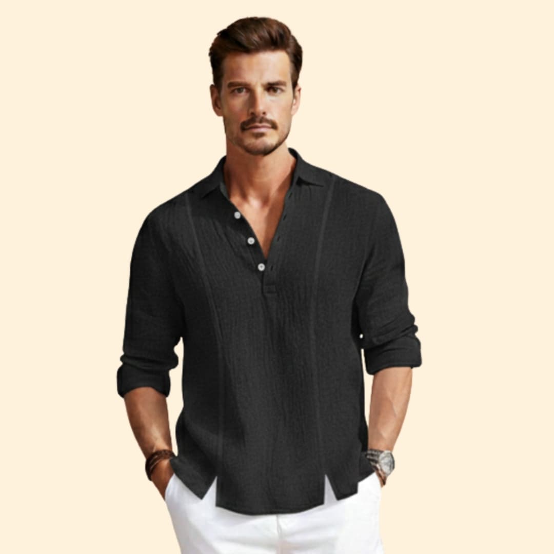 Men’s Long Sleeve Shirt with Button Placket